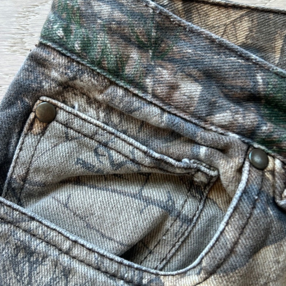 Rustic Ridge Mens Camouflage Denim Pants 38x30 RealTree Style Camo Cotton Twill - Picture 3 of 11